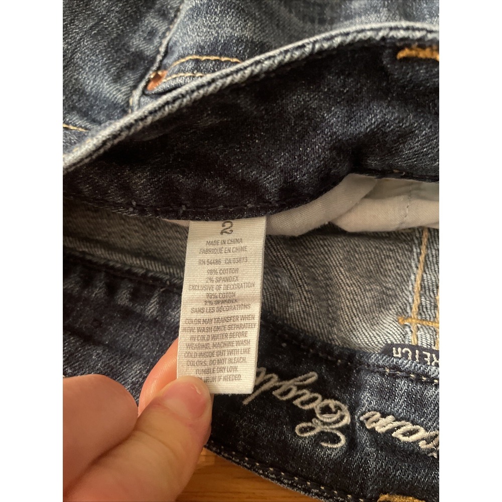 American Eagle AE Shorts Size 2 26 Stretch Dark Jean Blue Denim Cutoff Daisy - Picture 4 of 10